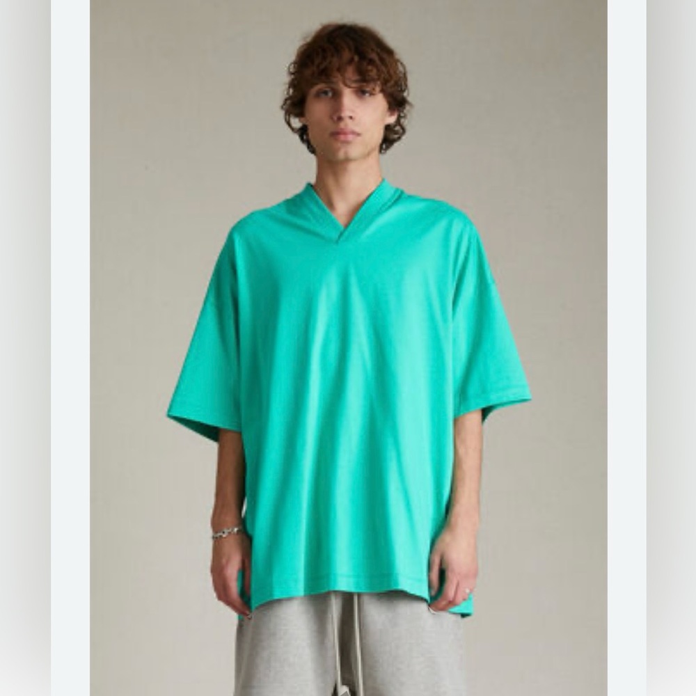 Fear of god v-neck mint shirt